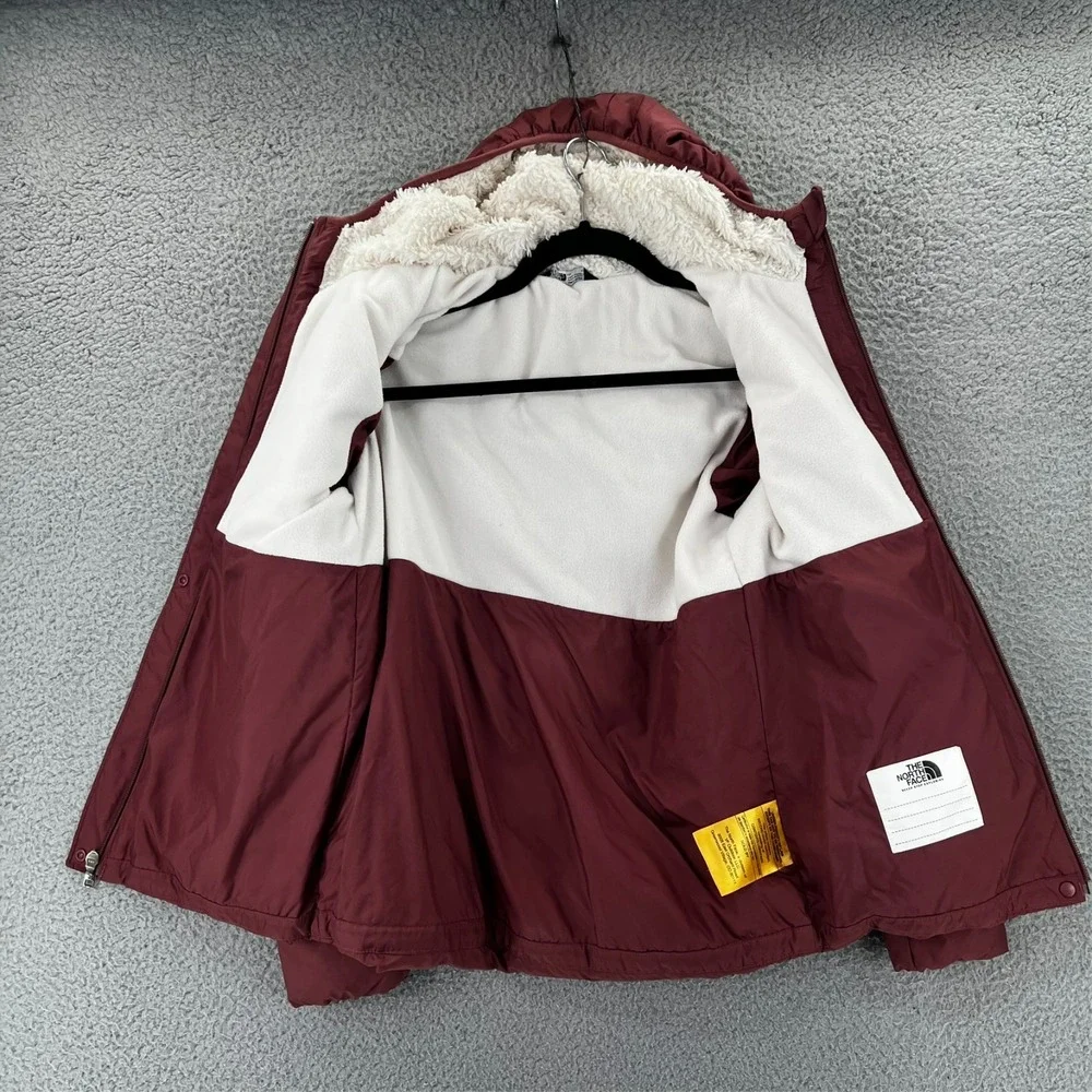 The North Face‎ Girls Down Jacket Hoodie Fleece Pink Size Large Full Zip